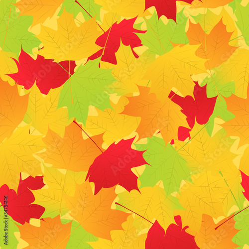Seamless background with autumn maple leaves