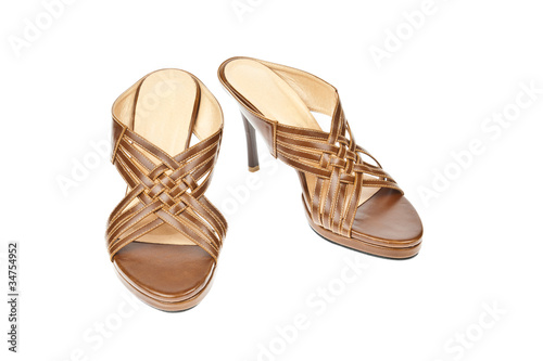 Brown shoes, Weave High-heel for Women