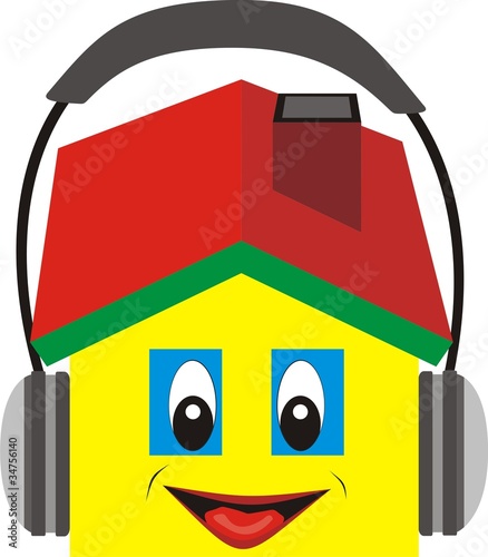 House in headphones