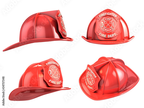 fireman helmet from various angles 3d illustration