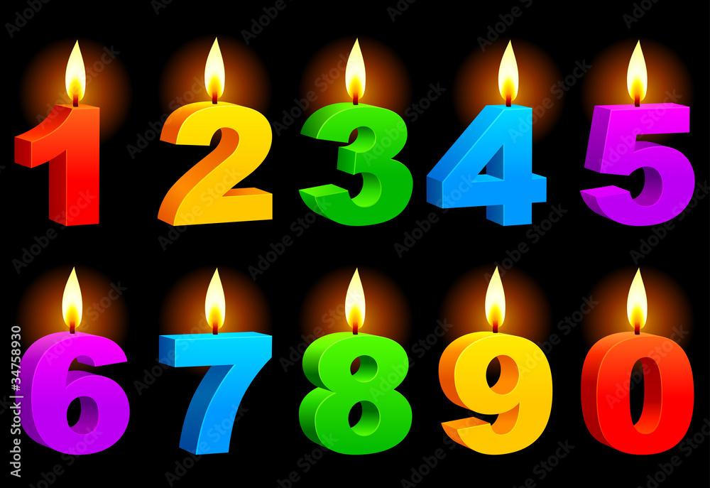 Numbered candles. Numbered candles.