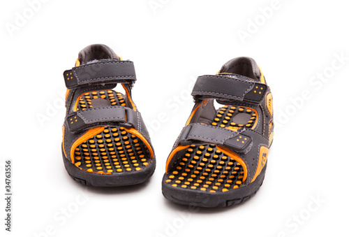 kid's sandals on white, with good clipping path