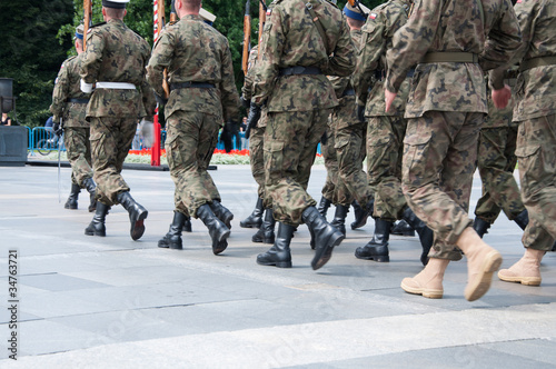 soldiers during the drill on the square