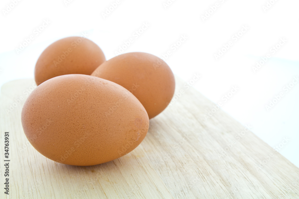 Eggs on chopping board Eggs on chopping board