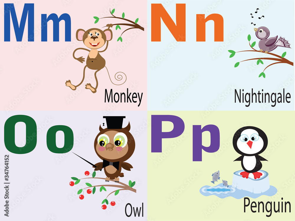 Animal alphabet M.N,O,P Animal alphabet M.N,O,P