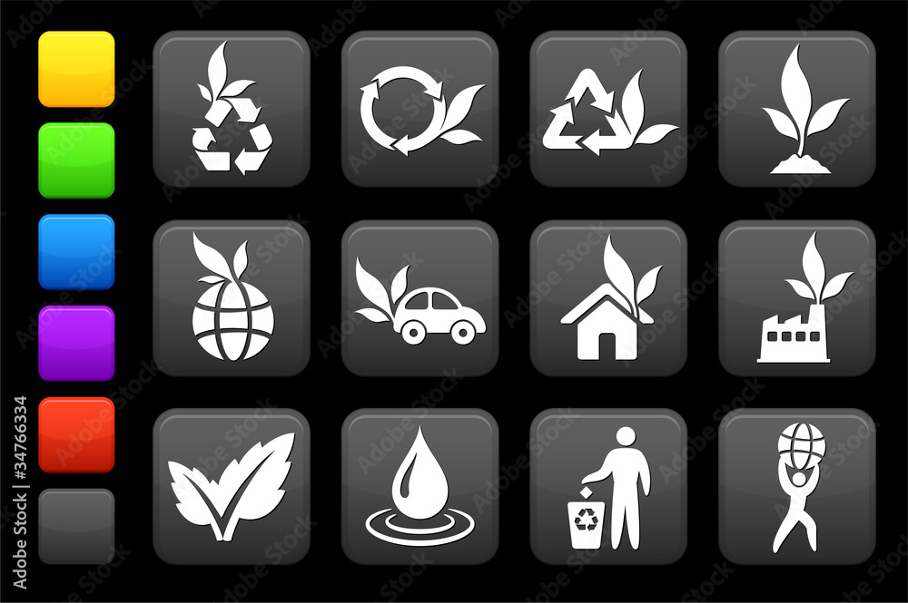 greener environment icon collection greener environment icon collection