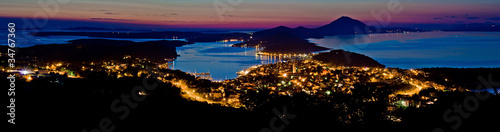 Mali Losinj bay panoramic view at dusk