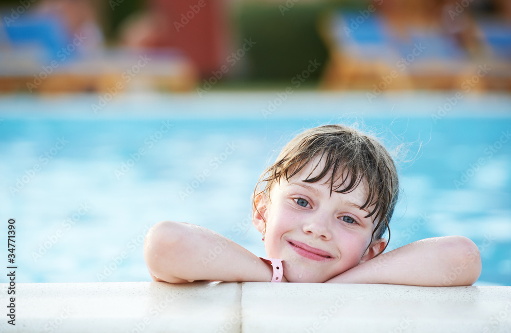 little girl at swimming pool