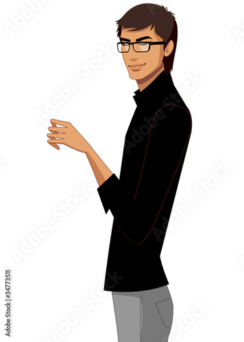 Side view of man smiling