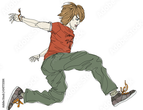 Side view of man jumping