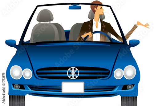 Close-up of man sitting in car