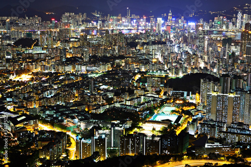Hong Kong downtown at night