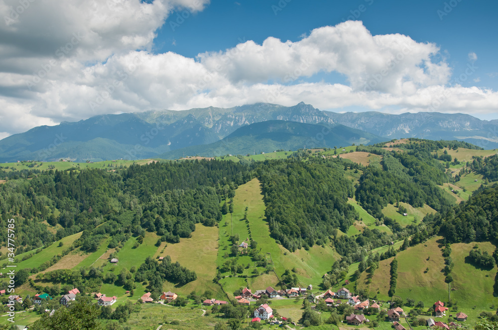 Idyllic valley in the Romanian mountains