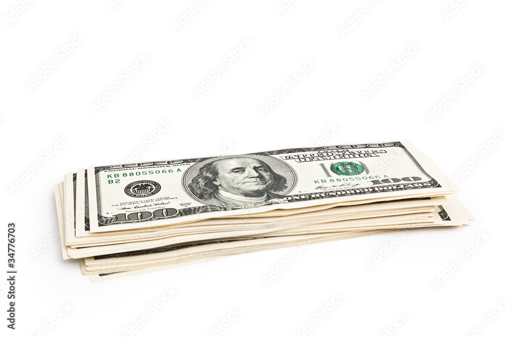 stack of one hundred dollars stack of one hundred dollars