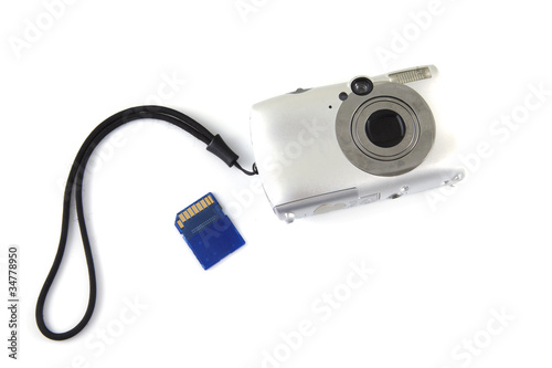 Digital camera with memory card