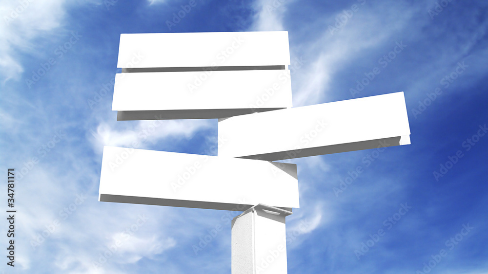 Concept image of a signpost against a blue sky. Concept image of a signpost against a blue sky.
