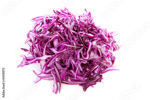 pile of cut red cabbage