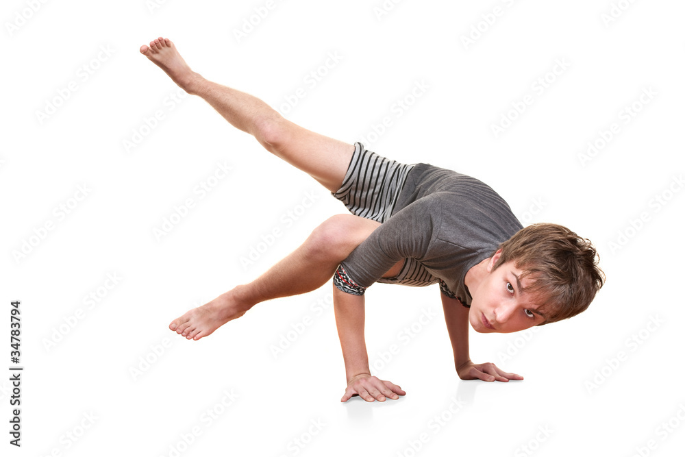 Young Man Does Yogasana Young Man Does Yogasana