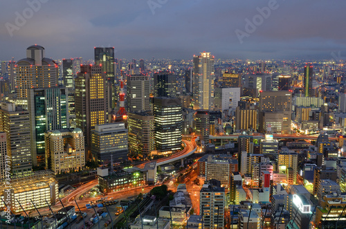 Skyline of Osaka Japan © SeanPavonePhoto