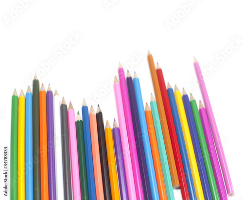 crayons de couleurs en vrac