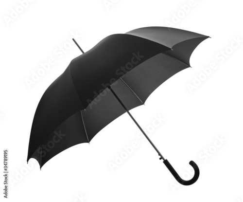 Black umbrella with clipping path