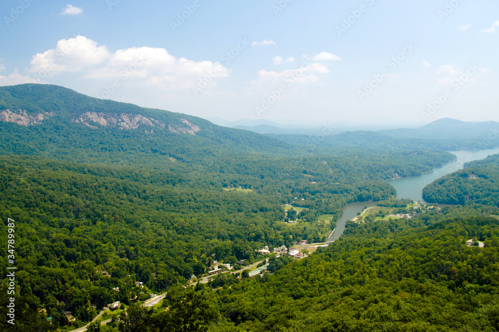 View from top of Chimney Rock near Asheville, NC