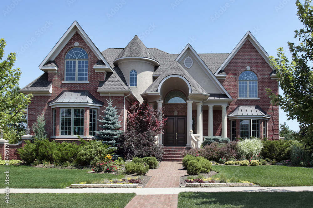 Brick home with turret