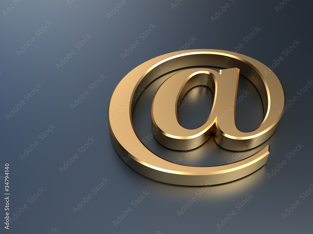 Golden E-mail symbol