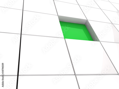 Wallpaper Mural 3d cube green area Torontodigital.ca