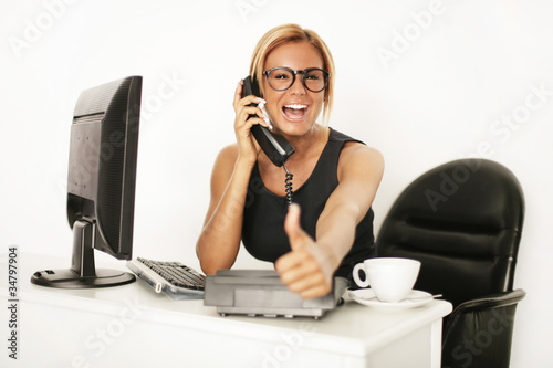 Geschäftsfrau am Telefon