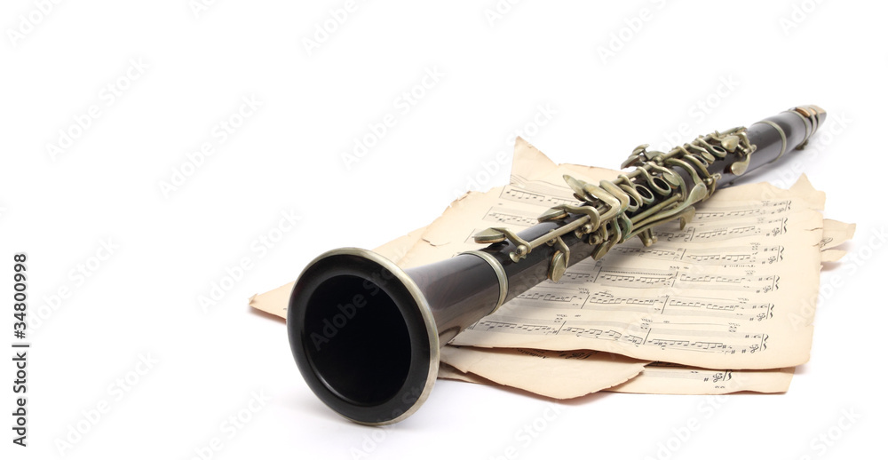 Fototapeta premium clarinet and music