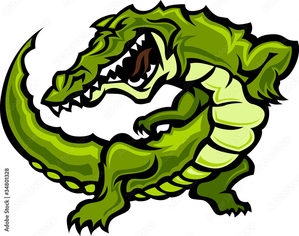 Naklejka premium Gator or Alligator Mascot Body Graphic
