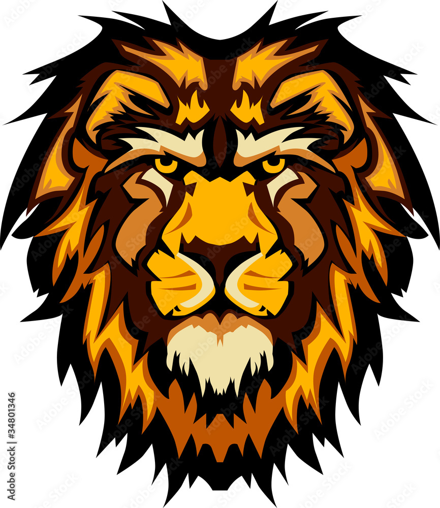 Fototapeta premium Lion Head Graphic Mascot Logo