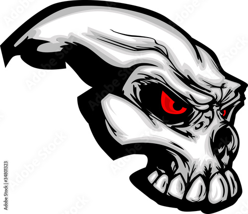 Skull with Cartoon Image
