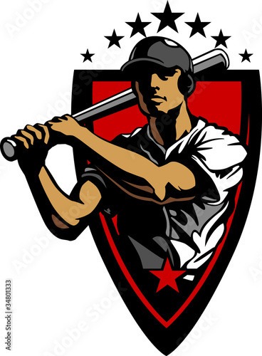 Baseball Player Batting Design Template