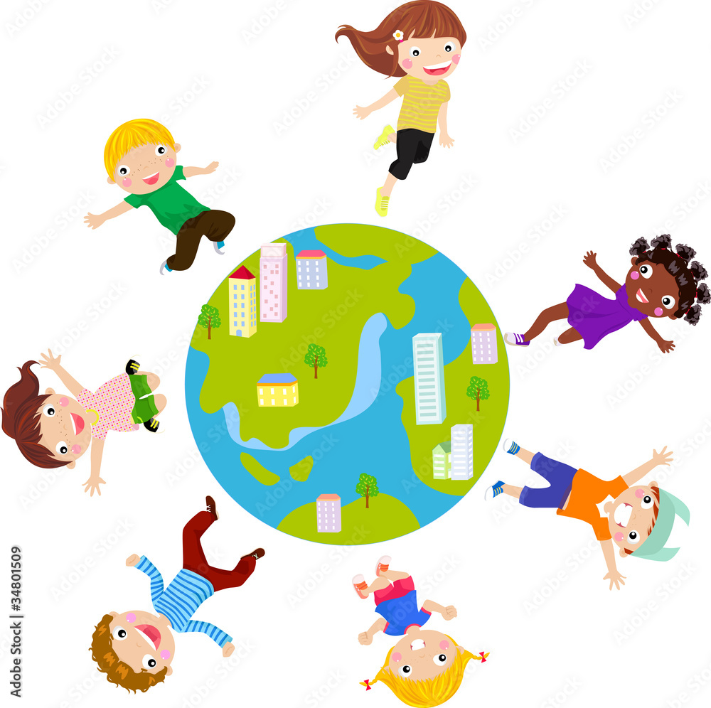 Fototapeta premium Children and globe
