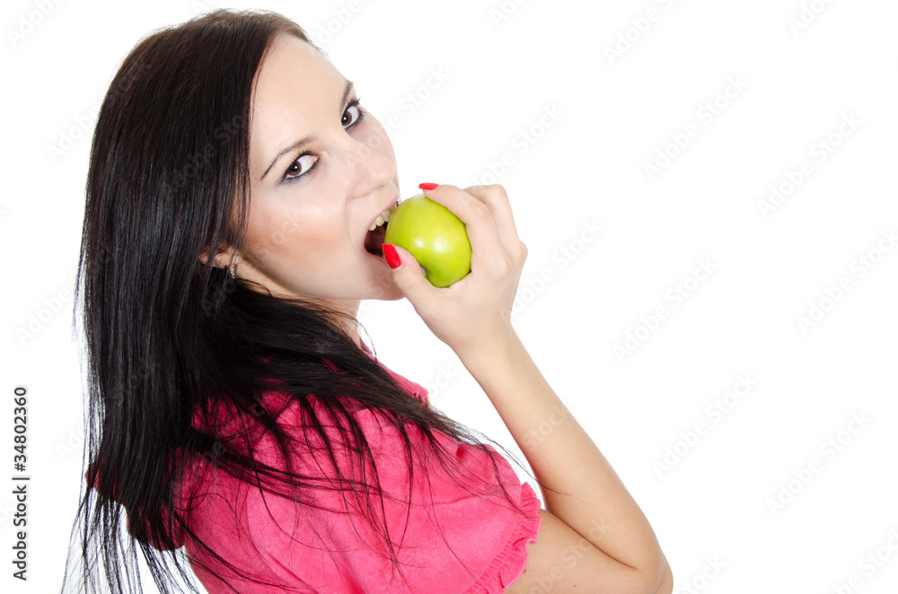 Portrait of the girl with apple Portrait of the girl with apple