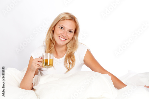 Woman with cup of tea