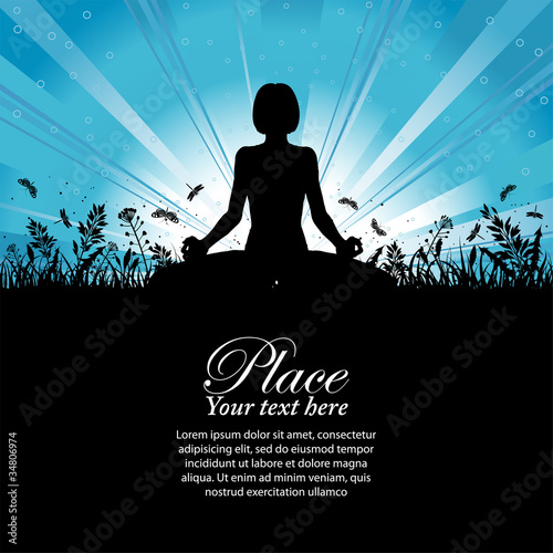 Silhouette of a Girl in Yoga pose