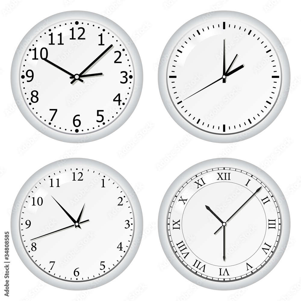 Vector grey wall clock Vector grey wall clock