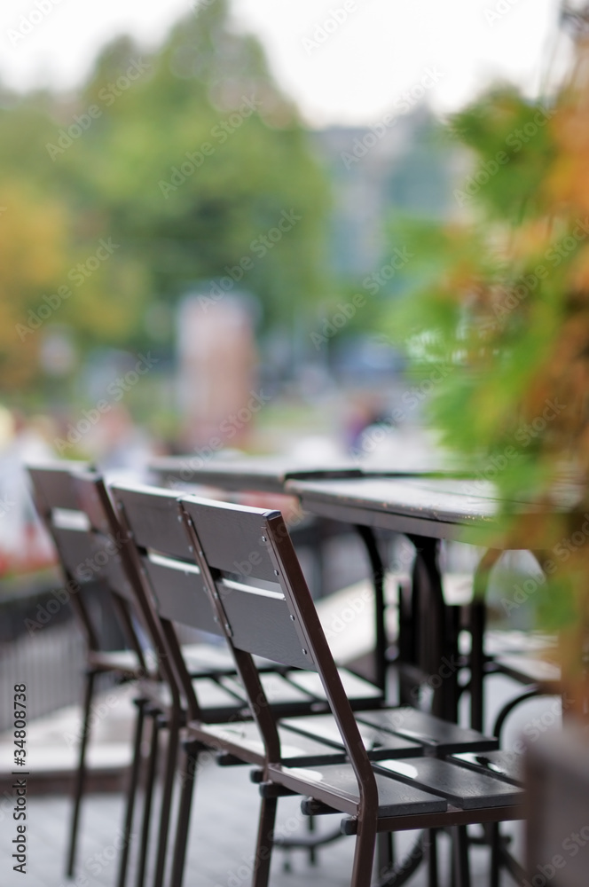 Autumn outdoor cafe