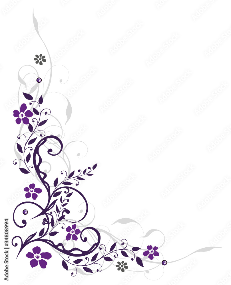 Ranke, flora, Blumen, Blüten, filigran, violett, grau Ranke, flora, Blumen, Blüten, filigran, violett, grau