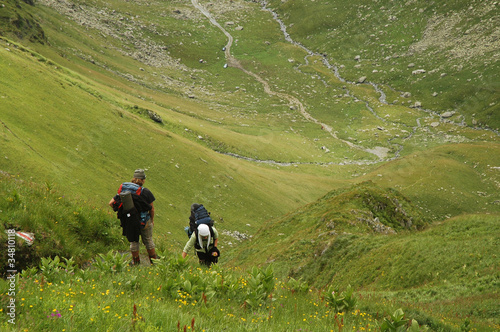 Trekking in Fagaras Mountains, Southern Carpathians, Romania photo