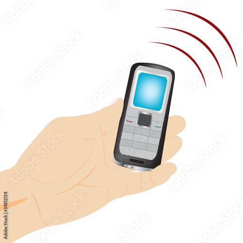 Mobile telephone in hand