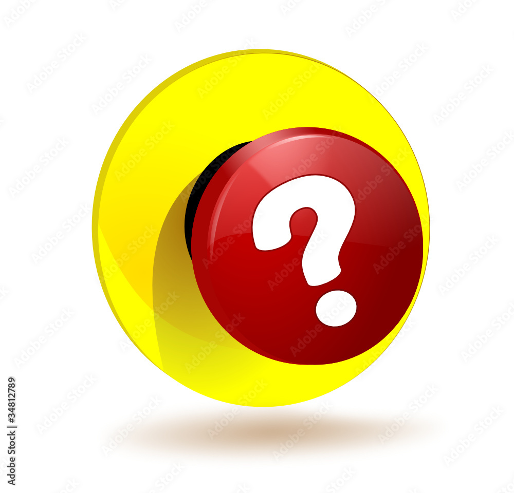 point d'interrogation sur bouton web 3d rouge et jaune point d'interrogation sur bouton web 3d rouge et jaune