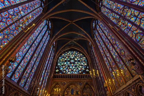 Interior of Sainte-Chapelle, Paris, france