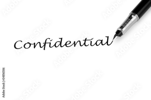 Pen and confidential message on white © Elnur