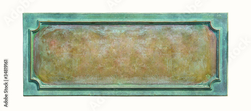 Quadro su tela bronze plate isolated, empty metal frame