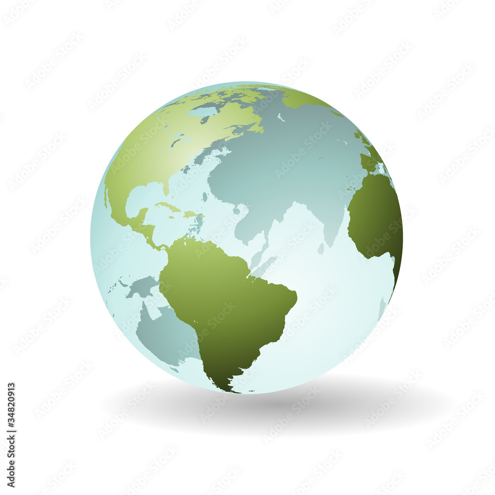Fototapeta premium A Transparent Earth Globe, Sphere, Map