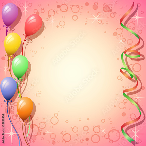 Party Background with Balloons and Streamers